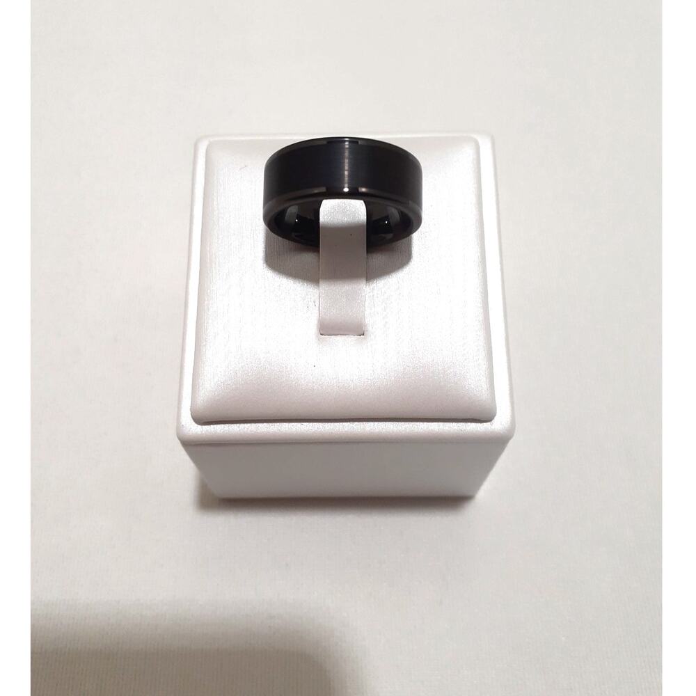 Tungsten Carbide Ring Black Brushed and Polished Finish Size 7.5